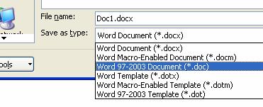 Saving your Document cont d When you save a document in MS Word 2007, it automatically saves with.docx as its extension.