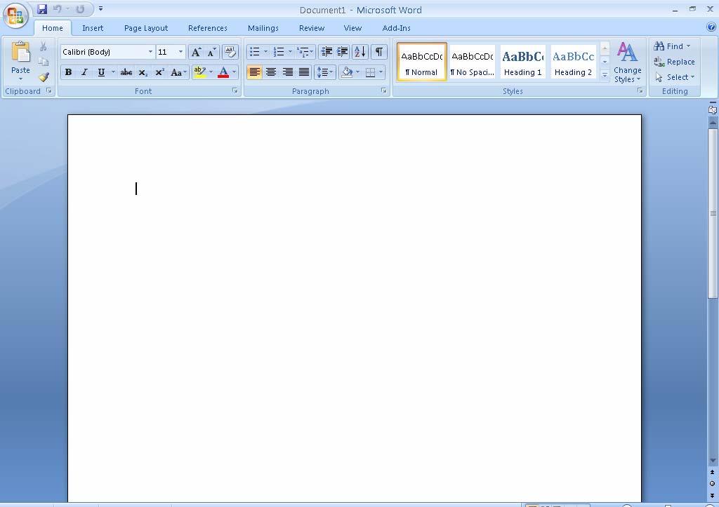 MS Word 2007 is organized into tabbed menu bars, like the one you see here at the top of the