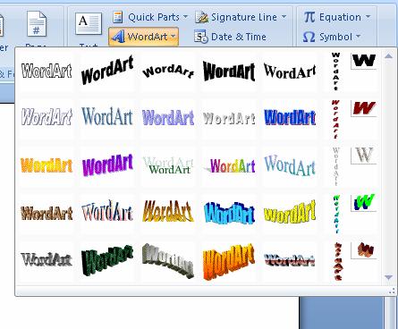 WordArt allows you to add interesting text effects into your documents (as above) To insert WordArt, go to the