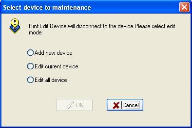 2. Program Management 2.1 Exchange Data between Device and Program 2.1.1 Device Management Before downloading or uploading data from (to) the Device, ensure that the communication between Device and PC has established.