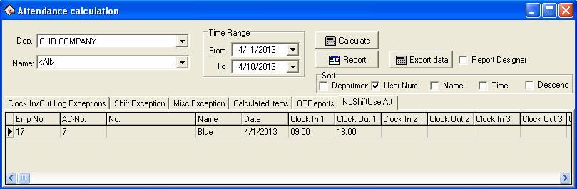 overtime is effective in other exception situation list; carry on the computation of the statistical working hours in holidays between the time ranges.