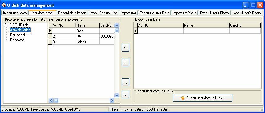 Import from local disk: Import user data from PC other disk.
