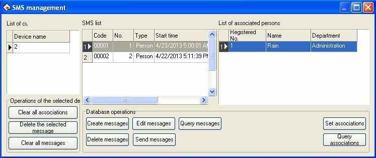 D. Click "OK" button to return SMS management window, show as below: As shown in Figure.