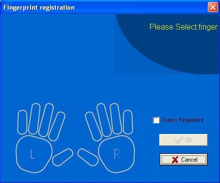 Start to register, click any finger in the interface with the mouse, the