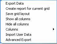Right shortcuts key operation Right click a region of the Employee List to Export Data (export