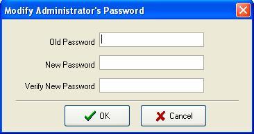 Old Password: Input old password. New Password: Input new password.