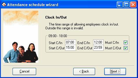 This windows may set the Start and End time for C/In and C/Out, definite the time range of