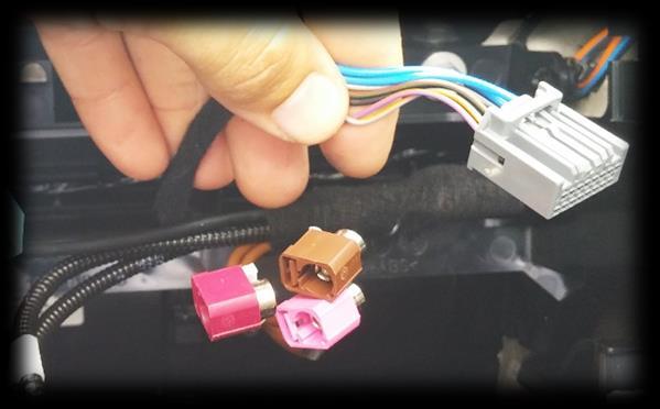 Module Installation 1. With the screen removed, locate the main 16-pin connector that powers the screen. Connect this plug to the female side of the provided Plug & Play T-Harness. 2.