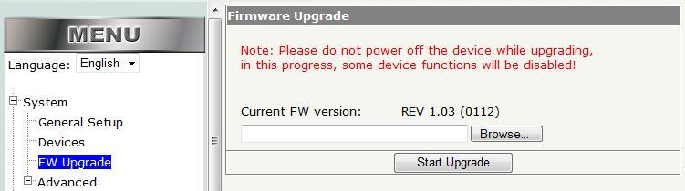 2.3 FW Upgrade When new firmware becomes available, you can download it to your PC To upgrade your BOSSNAS122 to the new firmware, use the Browse function to find the new firmware you have just