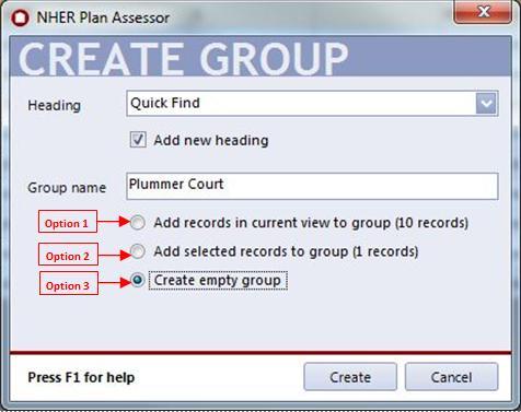 First, you will need to create a group and in order to do this, load the Records screen and use the area on the left hand side of the Records screen which shows the GROUPS options that are available.