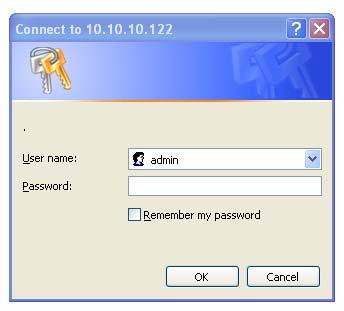 Configure to open the login window of the IP CAM.