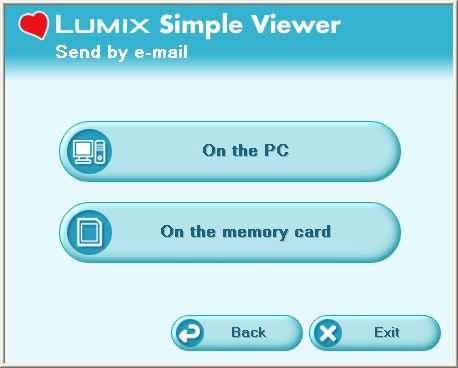 Using Simple Viewer Sending pictures by e-mail ( Send by e-mail) When you have once exited Simple Viewer or view the pictures already acquired, double-click the short-cut icon of the LUMIX Simple
