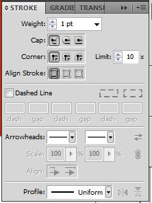 Lineweight Cap/Corner Dashed Line Arrowheads Line Profile Edit line properties In the right toolbar in the stroke panel, you can edit the wweight of the