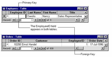 Note If you open the Orders table in the sample Northwind database included with Microsoft Access in Datasheet view, you ll notice that there is an Employees field but no Employee ID field.