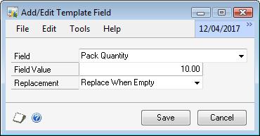 Add fields to the template. To add a field to the template: 1. Click the Add button above the Fields list. 2.