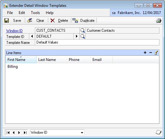 Creating Detail Window templates Use the Templates window to add new Detail Window templates. A Detail Window template is a set of default values for lines on the Detail Window.