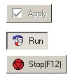 During run, the icon shown below will appear near the task tray. The icon contains an animation that will mimic the status of the motor.