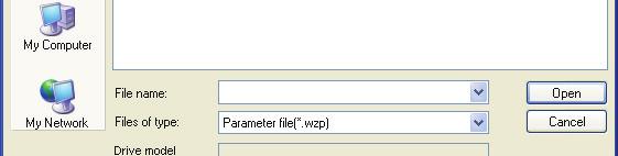files for converting a drive: Parameter file (*.