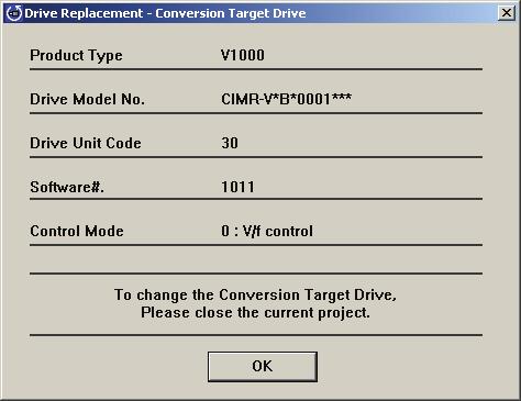 If no drive is connected but a Project is already open, then