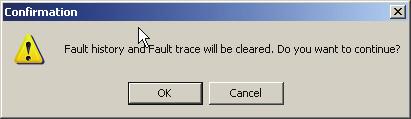 Clicking Erase will generate the following warning message: Click Cancel if you do not want to erase the information; DriveWizard Plus will return to the Troubleshooting display.