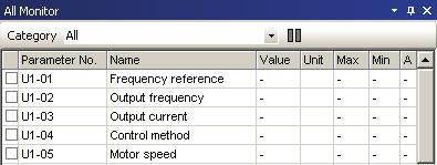 Monitor Status Display To display specific monitors, click on the check box located in the far left column of each row.