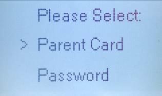 c) Select parent card and then click # to confirm.