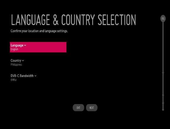 EZMANAGER 5 LANGUAGE & COUNTRY SELECTION Please select the Language and Country.