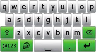 In either mode, you can switch from the letter keys to the number/symbol keys by tapping @123 and switch back by tapping ABC.