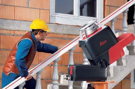 Aligning partitions and windows The Leica Roteo s highly visible laser beam eases the task of aligning furniture and