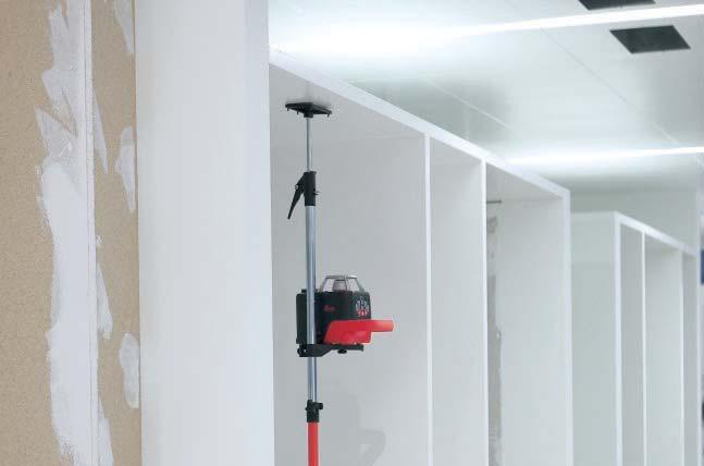 This eases the task of marking walls and provides you with a stable mount for working at heights up to