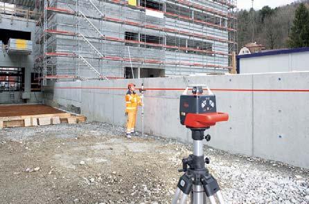 Positioning drywall components The convenient combined remote control/detector for the Leica Roteo 35