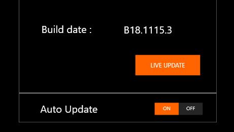 Updating the Software Automatically Click LIVE UPDATE to check and automatically update software when a new version is available.