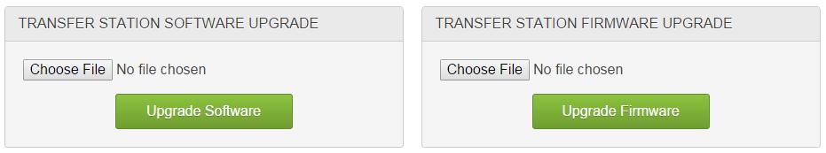 (page 8) Upgrading the Transfer Station software or firmware Click the Choose File button for the upgrade you want to perform, navigate to and select the appropriate software (.