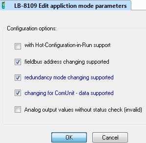 4.3. Parameterizing Com Units 1. on the com unit to select Additional Functions Edit application mode parameters.