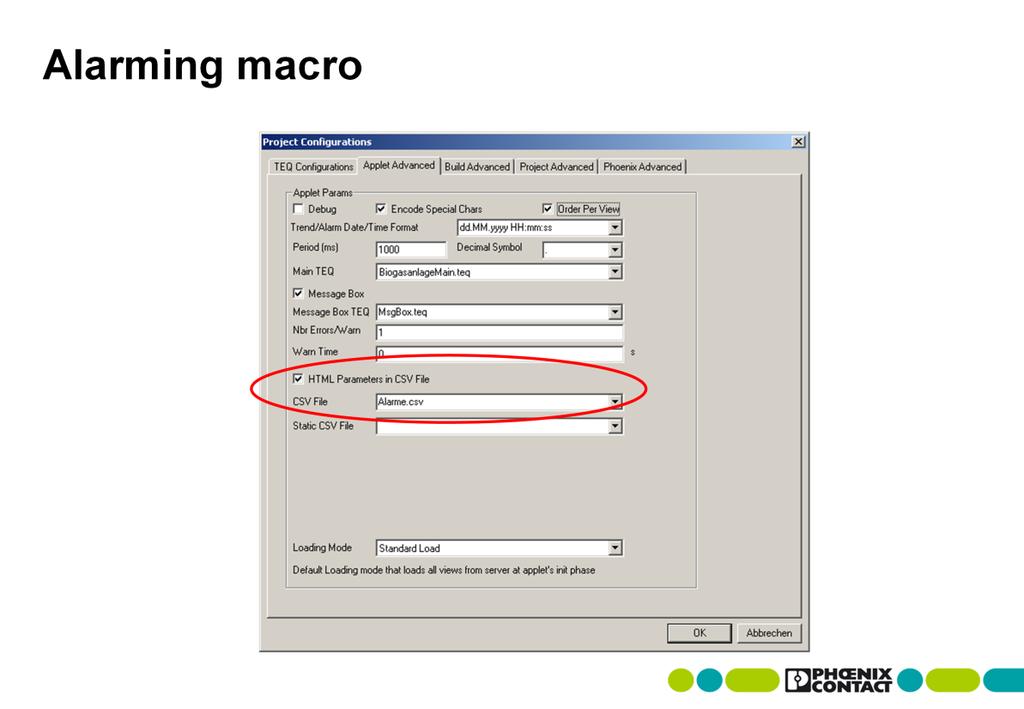 Macros in WebVisit Pro For the CSV file to be integrated as well, it must be selected in the project settings under