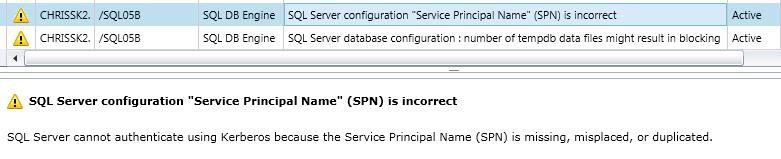 Some Alerts, like this SPN Alert are configuration
