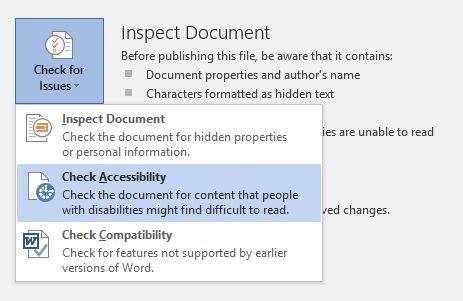 16 Use the Built-in Accessibility Checker (Cont d)