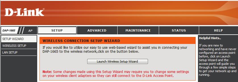 Click Launch Wireless Setup Wizard to configure your