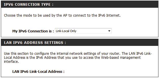 IPv6 The DAP-1665 can be configured to operate using the IPv6 protocol.