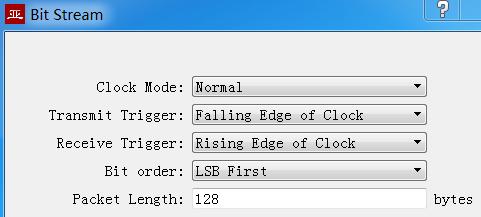 5.3.3 Bit Stream parameters The rising or falling edge of each clock cycle samples the 1bit data on the data line, which forms a UDP message and sends to the destination IP after receiving a byte