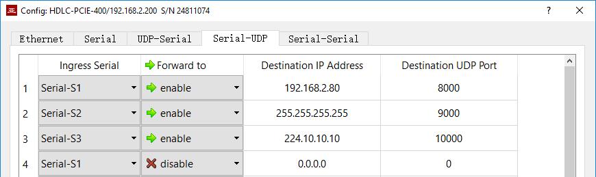5.5.3 Parameter configuration Set the serial port to UDP.