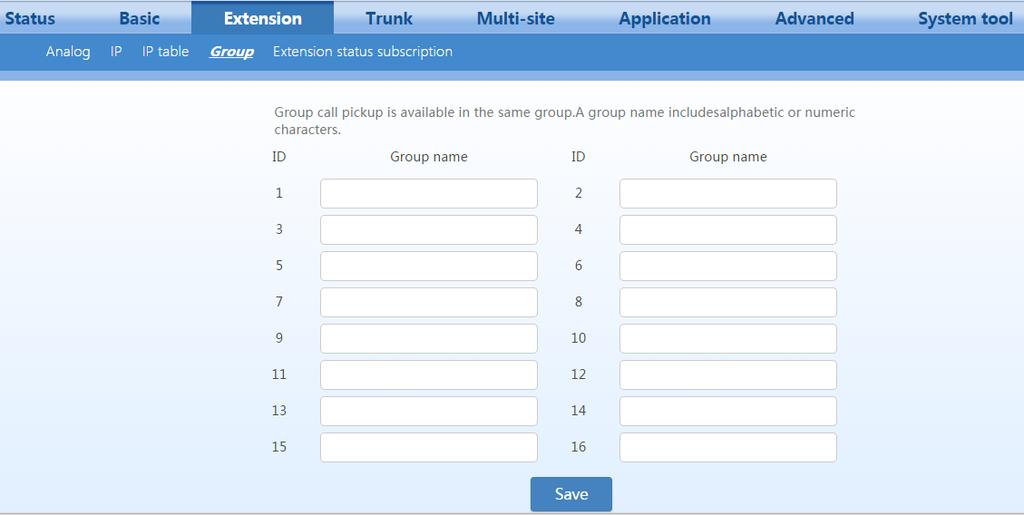 OM20/50 Series Document Administrator Manual 2.4.6 Group Call Pickup The group call pickup function allows users of the extensions in the same group to pick up incoming calls for each other.