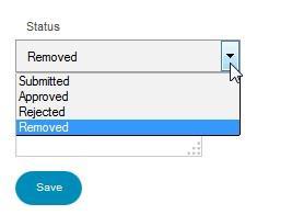 4.3. REMOVING AN EVENT Events may be removed by the approver by changing the status in the Edit Event form for that event.