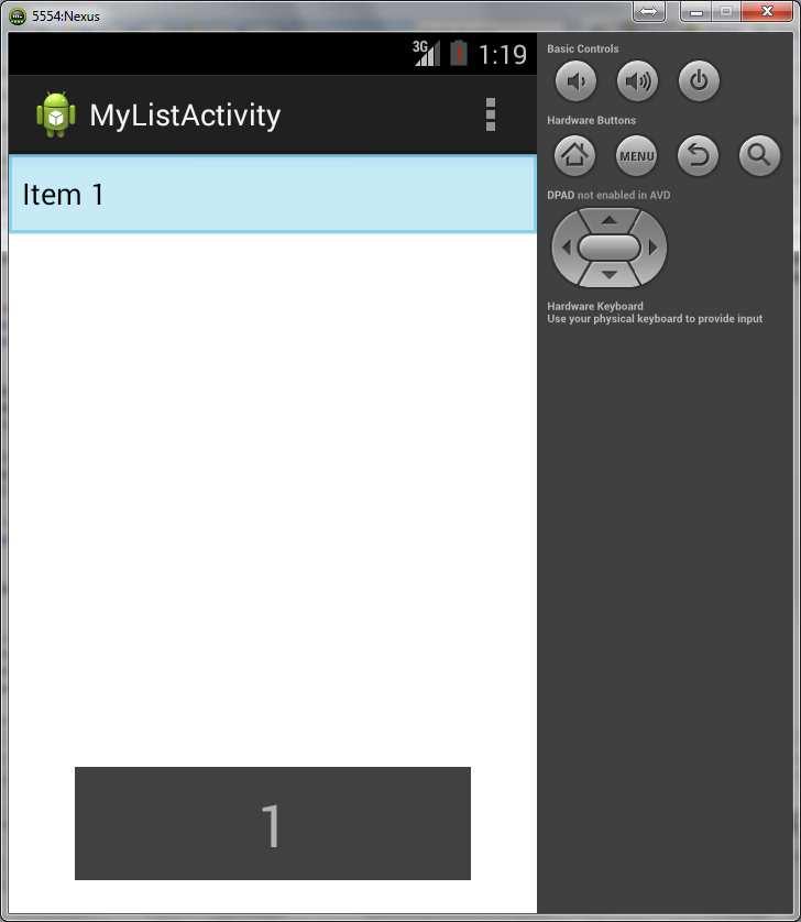 2. Save and execute the app, then press 1 to observe the result. 2.3 Enable Search View 1.