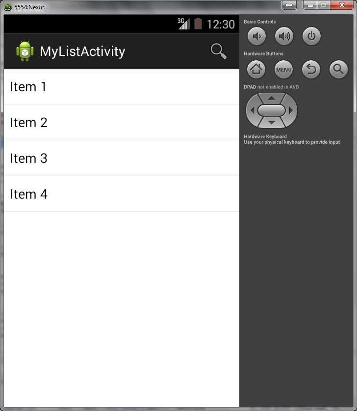 7. Save and execute the app, then press 1 in search view to observe the