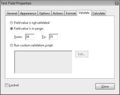 Chapter 30: Understanding Acrobat Form Tools l O. O l 9. 9 l Custom. event.value = 000 + event.value; event.value = event.