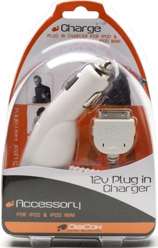 I-POD, MINI, VIDEO & NANO AUTO CHARGER 2 hours for full charge from dead battery LED power indicator Long &