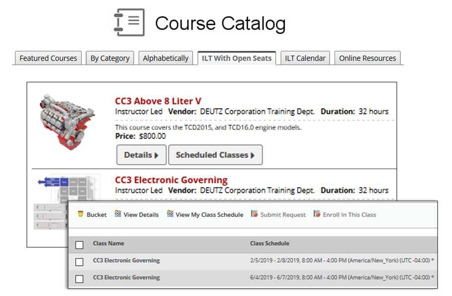 classes and optional online courses can be found under