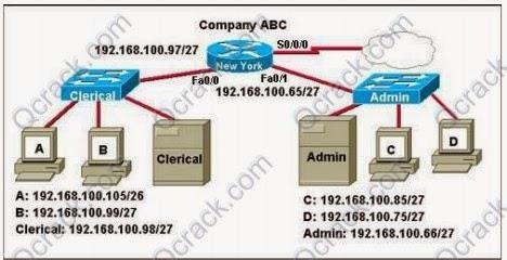 Examine the graphic with current configurations. Host A in the Clerical office failed and was replaced. Although a ping to 127.0.