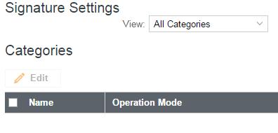 Global Settings Customize your Threat Management implementation (choose between IPS and IDS, set up a signature update schedule, etc.). Operation Mode: Choose IPS, IDS, or neither.